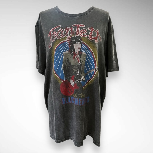 LUCKY BRAND Women's Heather Gray Joan Jett Boyfriend Graphic T-Shirt XXL | NWT - Picture 2 of 11